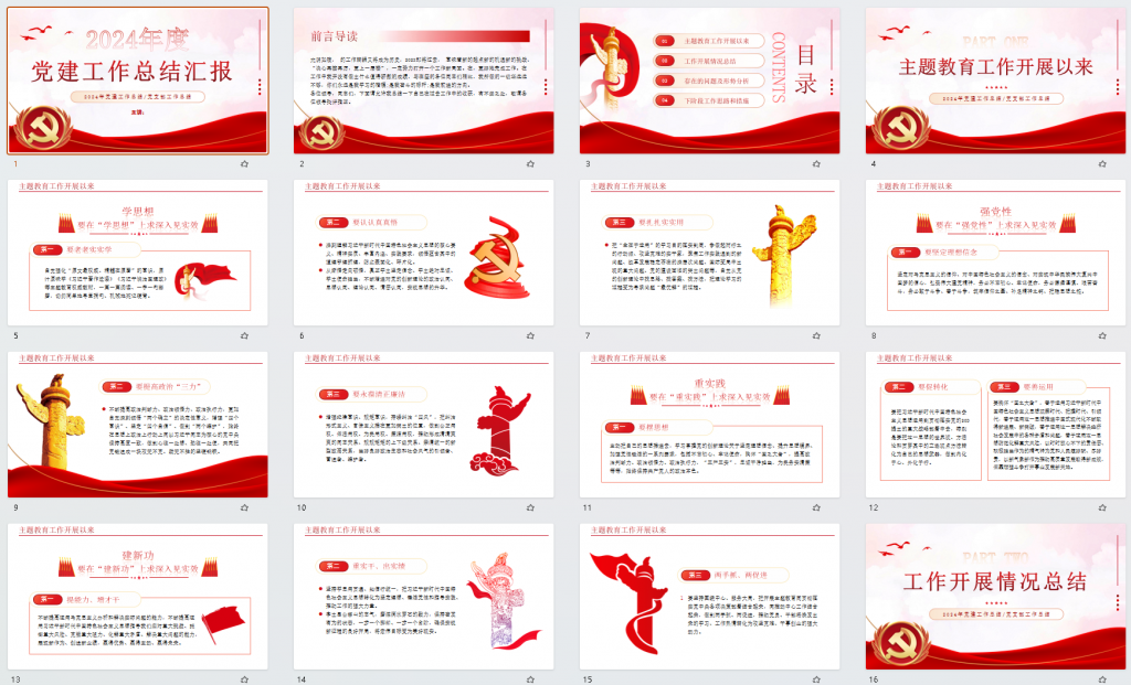 图片[2]-2024基层党建工作总结汇报PPT模板-文库集